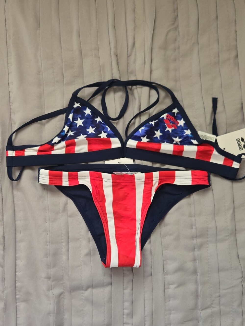 American Flag Triangle Bikini Set - Red, White & Blue